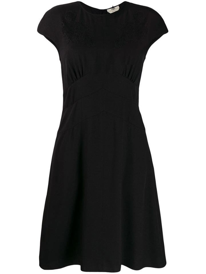 Fendi Short Sleeve Mini Dress - Black