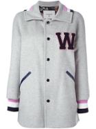 Dondup Varsity Jacket, Women's, Size: 40, Grey, Cotton/acrylic/polyamide/virgin Wool