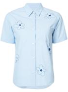 Jimi Roos Flowers Embroidered Short Sleeve Shirt - Blue