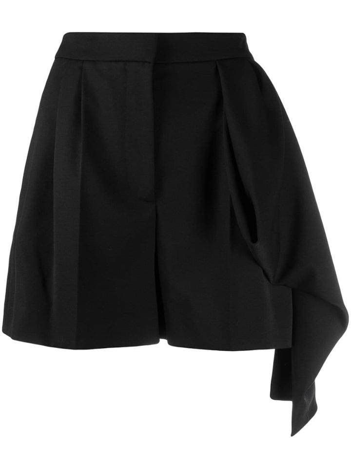 Alexander Mcqueen Asymmetric Draped Shorts - Black