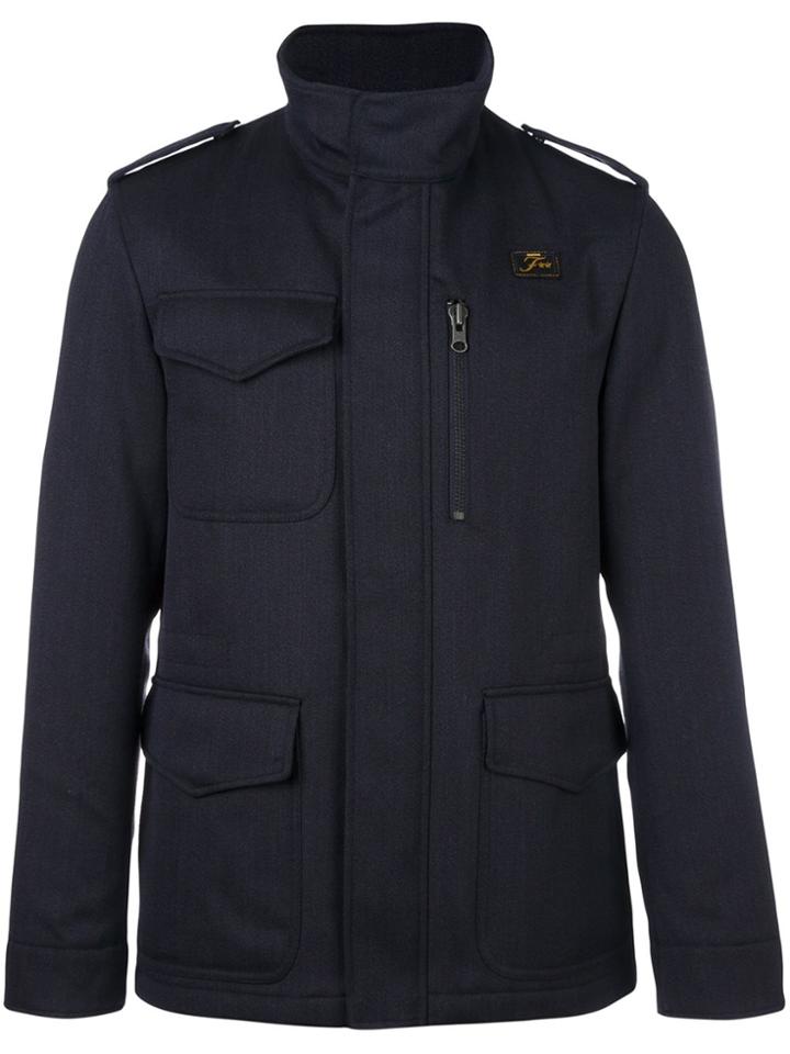Fay High Neck Zipped Jacket - Blue