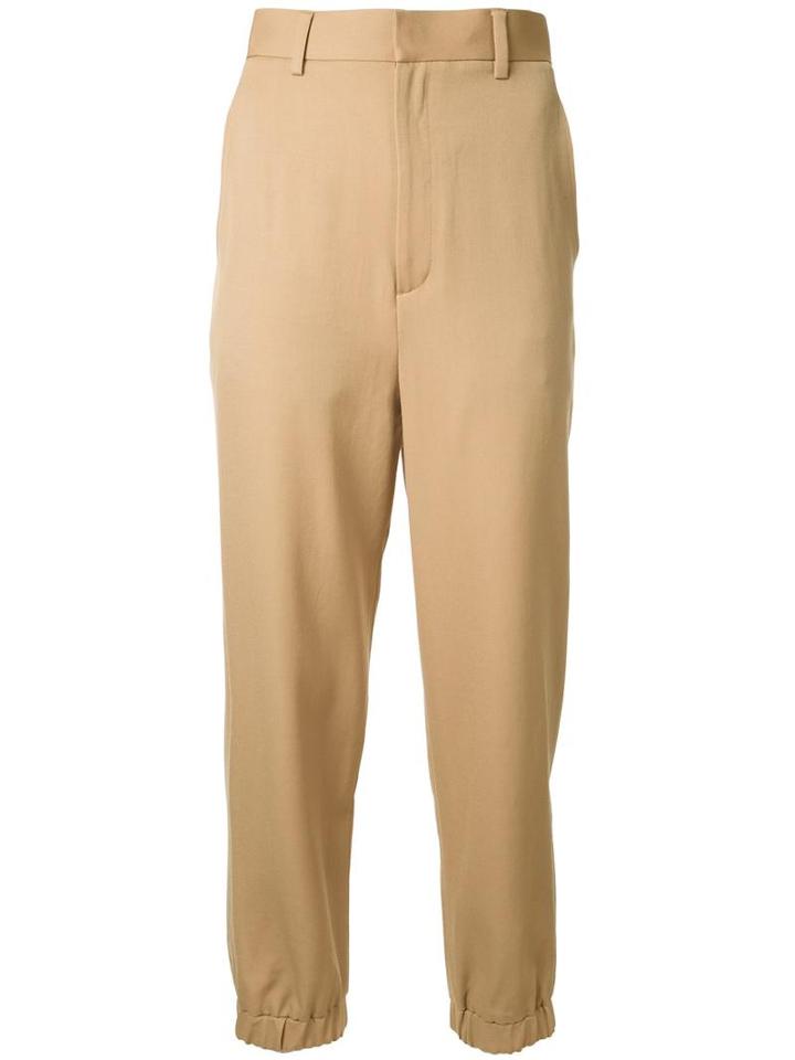 En Route Elasticated Cuff Cropped Trousers, Women's, Size: 0, Brown, Wool