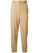 En Route Elasticated Cuff Cropped Trousers, Women's, Size: 0, Brown, Wool