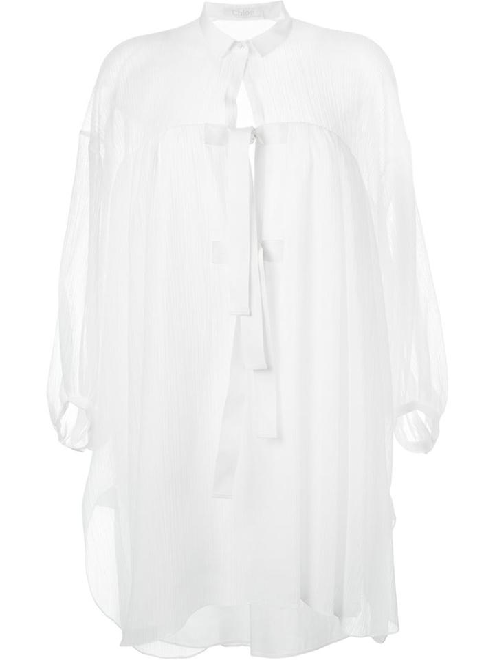 Chloé Bow Detail Oversized Shirt