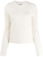 Ganni Cable Knit Sweater - Neutrals