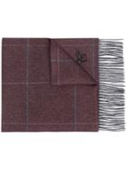 Canali Checkered Fringed Scarf