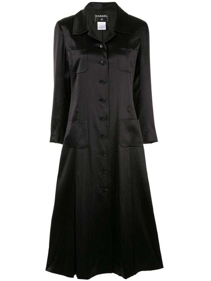 Chanel Vintage Pleated Coat - Black