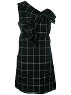 Victoria Victoria Beckham - Bow Embellished Checked Dress - Women - Silk/cotton - 6, Black, Silk/cotton