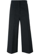 Rochas Cloqué Cropped Trousers, Women's, Size: 40, Black, Silk/cotton/polyamide