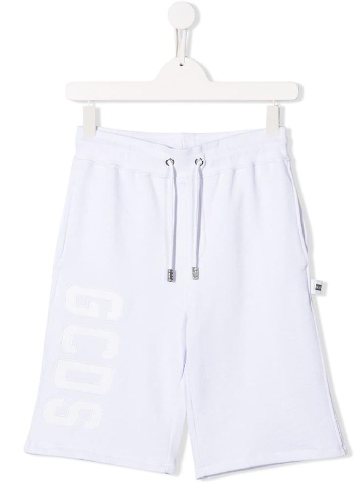 Gcds Kids Logo Drawstring Shorts - White