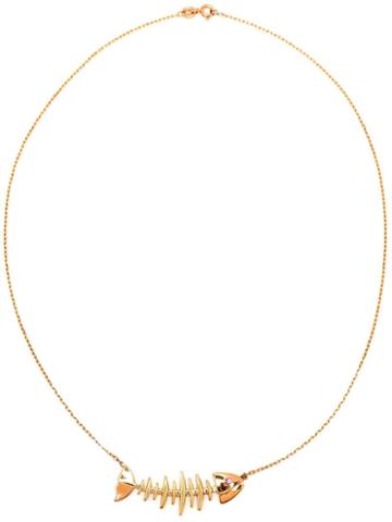 Kamushki Pink Sapphire Fishbone Necklace