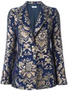 P.a.r.o.s.h. Jacquard Fitted Jacket, Women's, Size: Medium, Blue, Acrylic/polyester/acetate/viscose