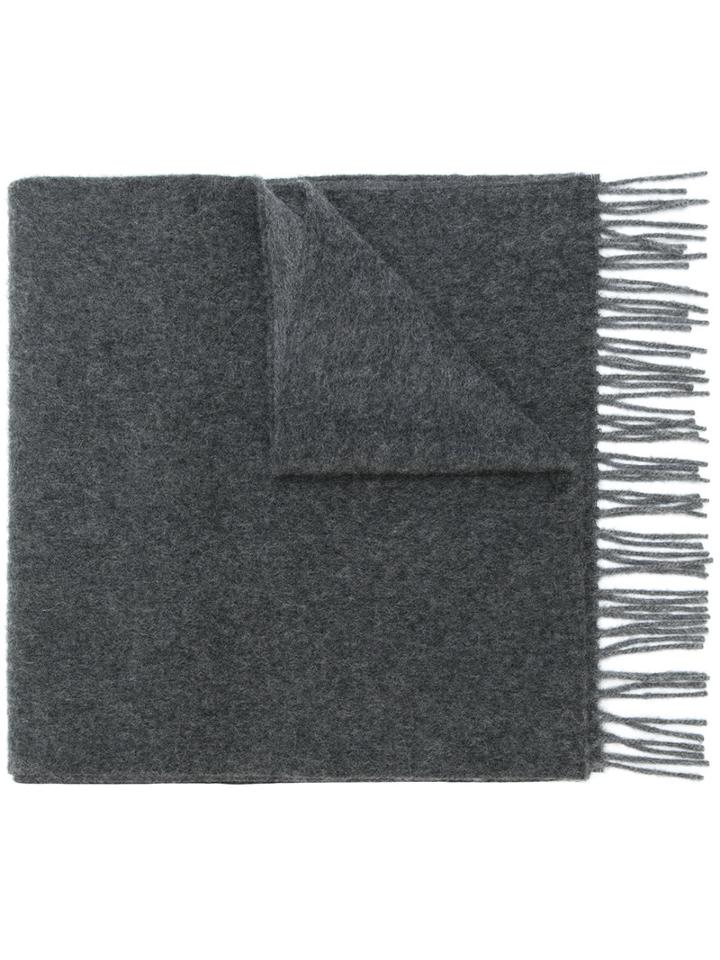 Canali - Fringed Scarf - Men - Cashmere - One Size, Grey, Cashmere