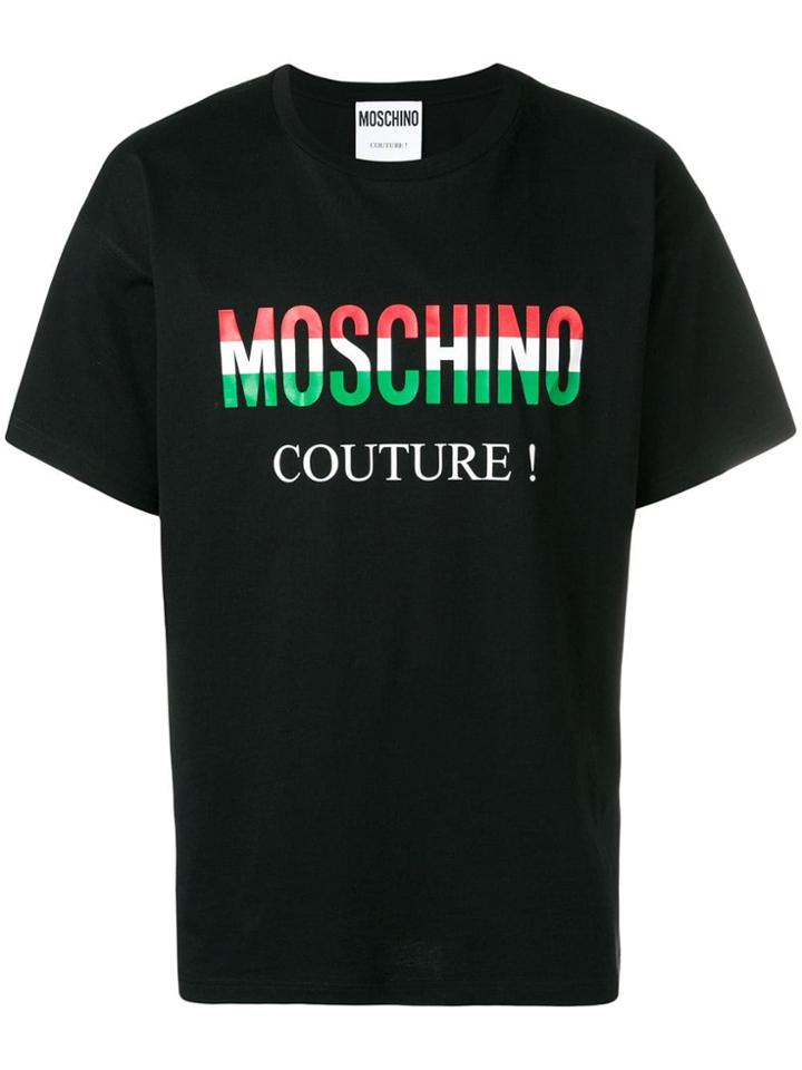 Moschino Tricolour Printed Logo T-shirt - Black