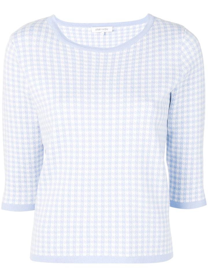 Philo-sofie Houndstooth Fine Knit Sweater - Blue