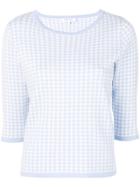 Philo-sofie Houndstooth Fine Knit Sweater - Blue