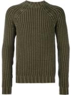 Tod's Ribbed Knit Jumper, Men's, Size: Medium, Green, Merino