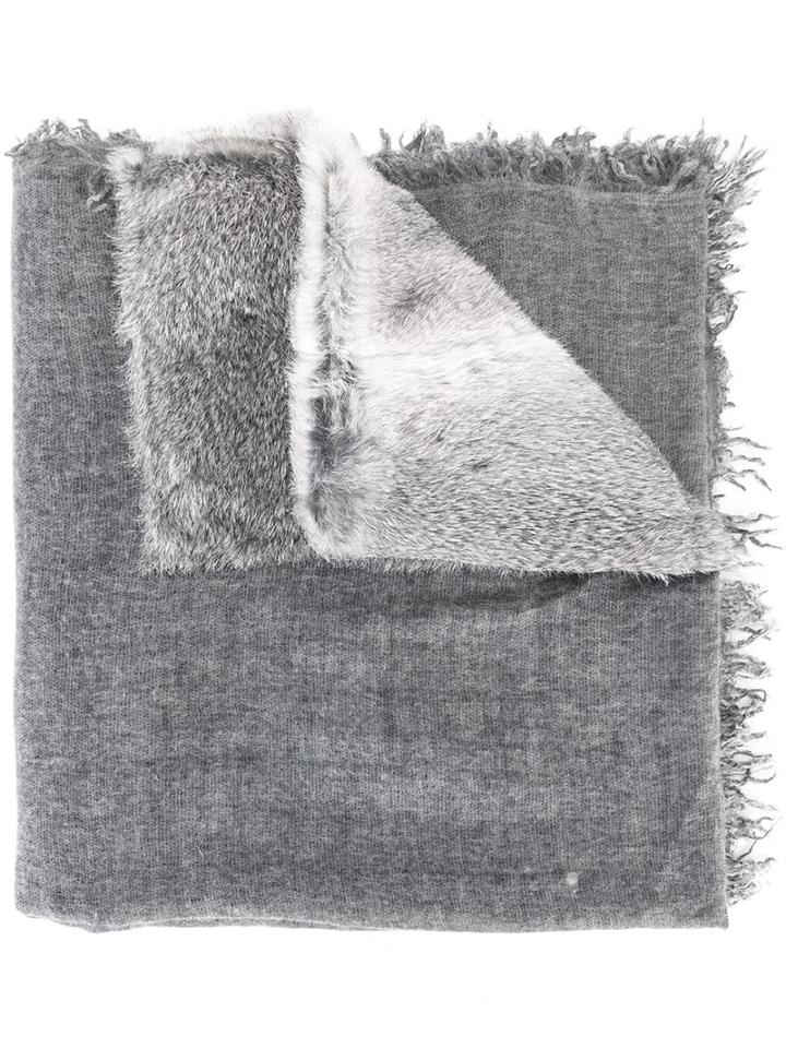 Cutuli Cult 'glorfi' Scarf, Women's, Grey, Viscose/mohair/wool/rabbit Fur