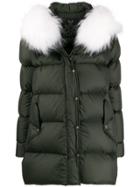 Mr & Mrs Italy Faux Fur Trim Padded Jacket - Green