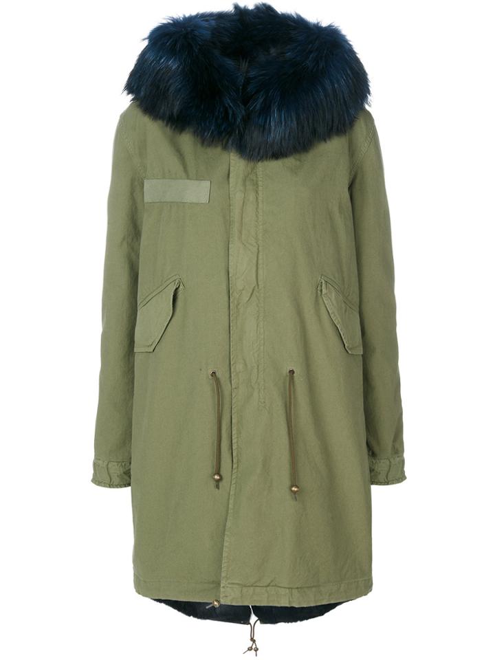 Mr & Mrs Italy Fur Hooded Parka - Green