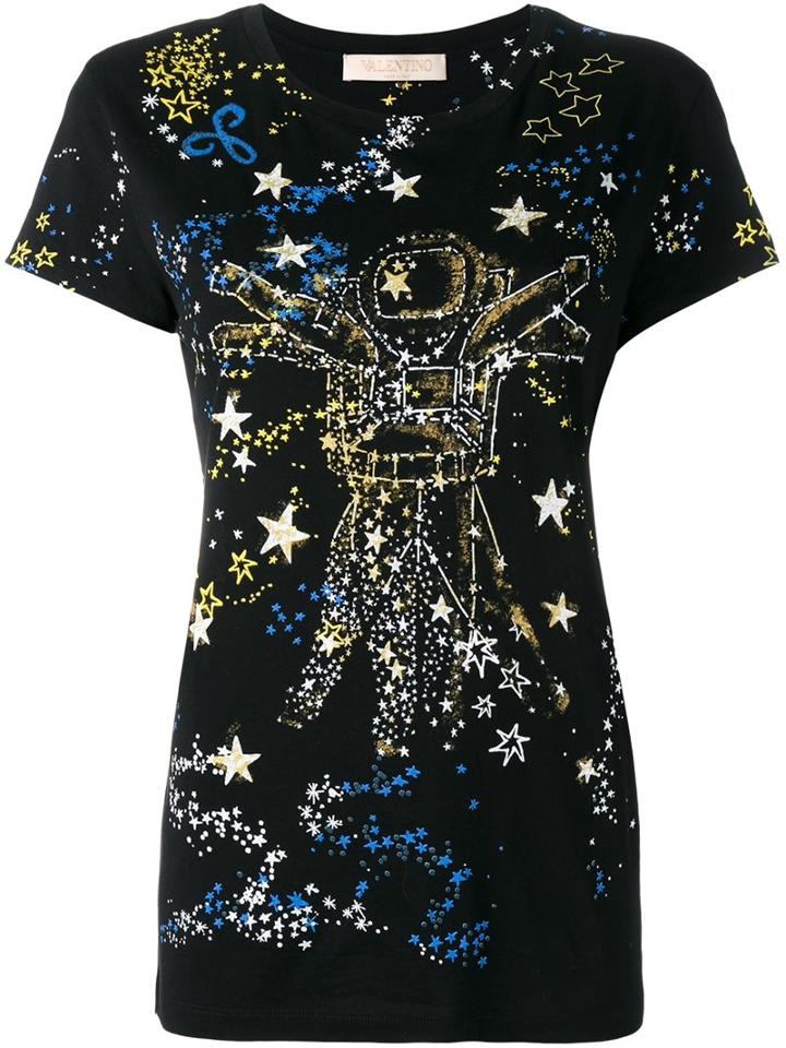 Valentino 'astro Couture' T-shirt, Women's, Size: Xs, Black, Cotton