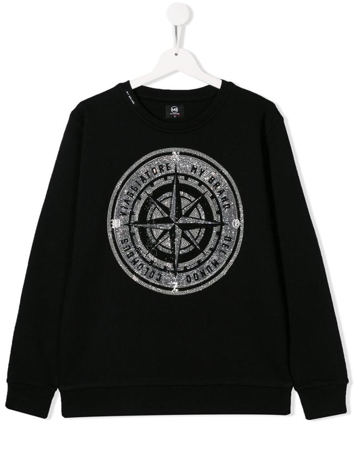 My Brand Kids Rhinestone Embellished Sweatshirt - Black