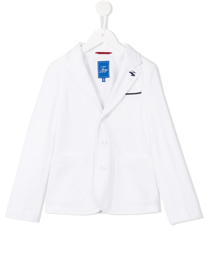 Fay Kids Classic Button Blazer, Boy's, Size: 10 Yrs, White