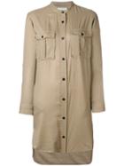 Isabel Marant Étoile - Long-sleeve Shirt Dress - Women - Cotton/modal - 36, Nude/neutrals, Cotton/modal