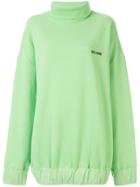 We11done Oversized Mock Neck Sweatshirt - Green