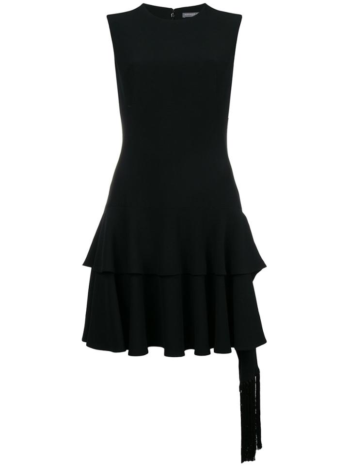 Alexander Mcqueen Frilled Short Dress - Black