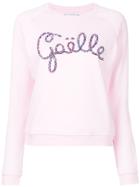 Gaelle Bonheur Beaded Logo Sweatshirt - Pink & Purple