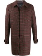 Ps Paul Smith Check Pattern Car Coat - Brown