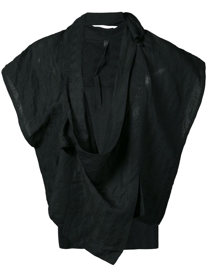 Barbara I Gongini Sleeveless Wrap Jacket - Black