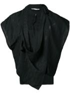 Barbara I Gongini Sleeveless Wrap Jacket - Black