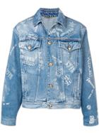 Versace Love From Donatella Print Denim Jacket - Blue