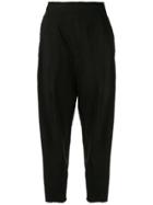 Masnada Wide Leg Tapered Trousers - Black