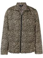 A.p.c. Leopard Print Zipped Jacket - Brown