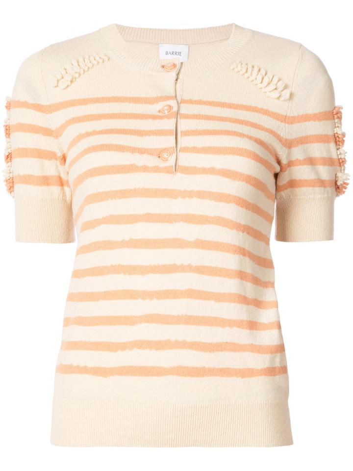 Barrie Striped Button Jumper - Yellow & Orange