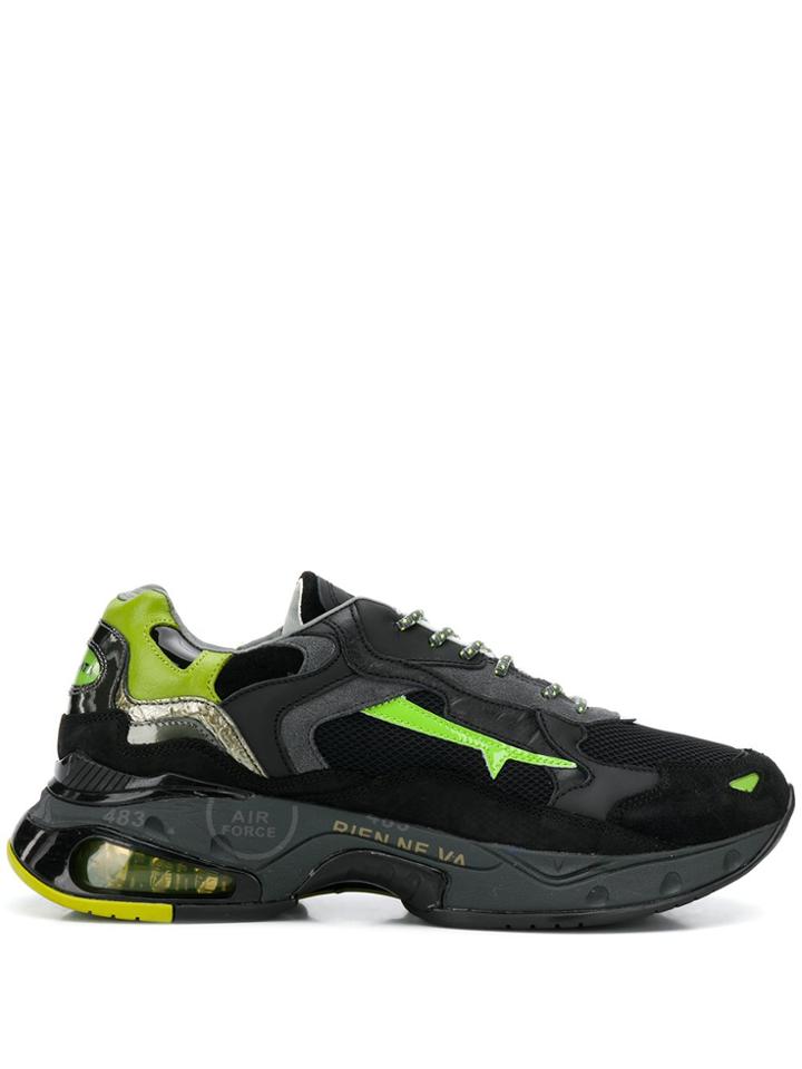 White Premiata Contrast Low-top Sneakers - Black