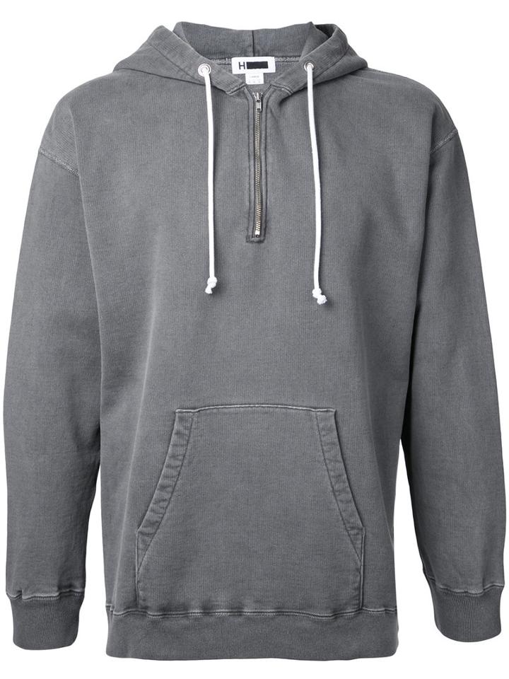 H Beauty & Youth Zipped Neck Hoodie, Men's, Size: Large, Grey, Cotton
