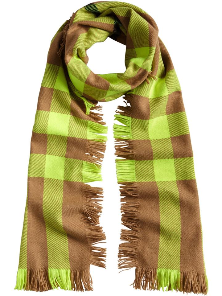 Burberry Fringed Check Scarf - Brown