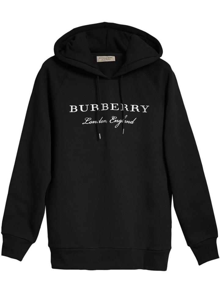 Burberry Logo Hoodie - Black