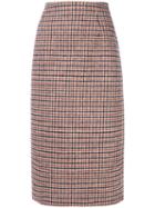 No21 - Plaid Midi Skirt - Women - Polyamide/polyester/modal/other Fibres - 44, Black, Polyamide/polyester/modal/other Fibres