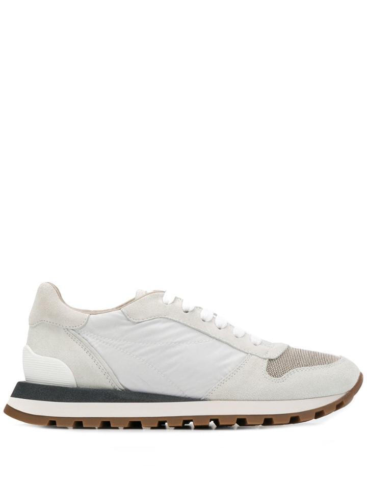 Brunello Cucinelli Panelled Sneakers - White