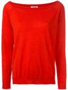 P.a.r.o.s.h. Knitted Slit-hem Jumper, Women's, Red, Cashmere