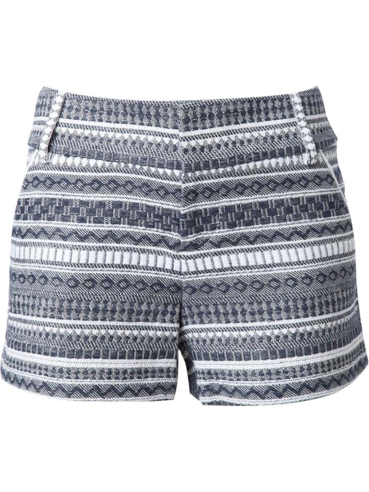 Alice+olivia Multipattern Cady Shorts, Women's, Size: 0, Blue, Cotton/polyester/spandex/elastane