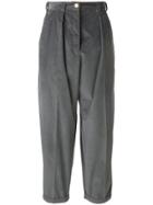 Nina Ricci Pleated Tapered Trousers - Grey