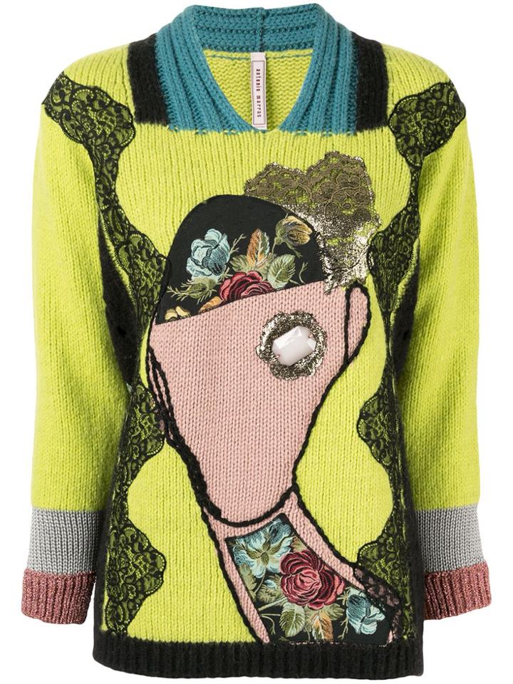 Antonio Marras Lace-panelled Jumper - Green