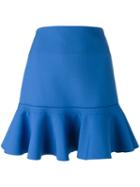 Victoria Victoria Beckham Flared Hem Skirt, Women's, Size: 8, Blue, Nylon/polyester/spandex/elastane/virgin Wool