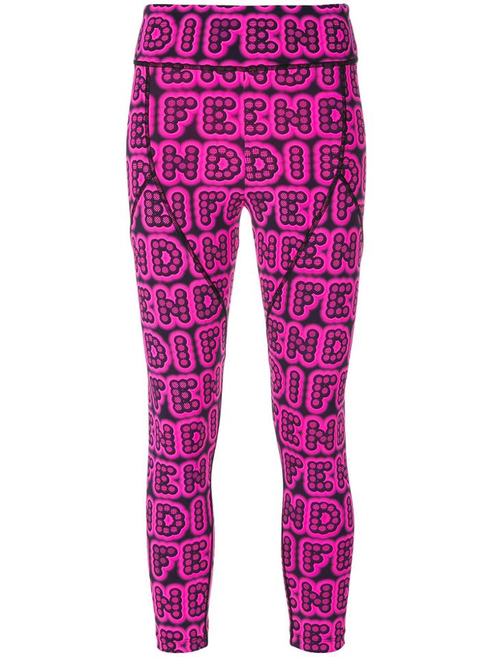 Fendi Logo Leggings - Pink & Purple